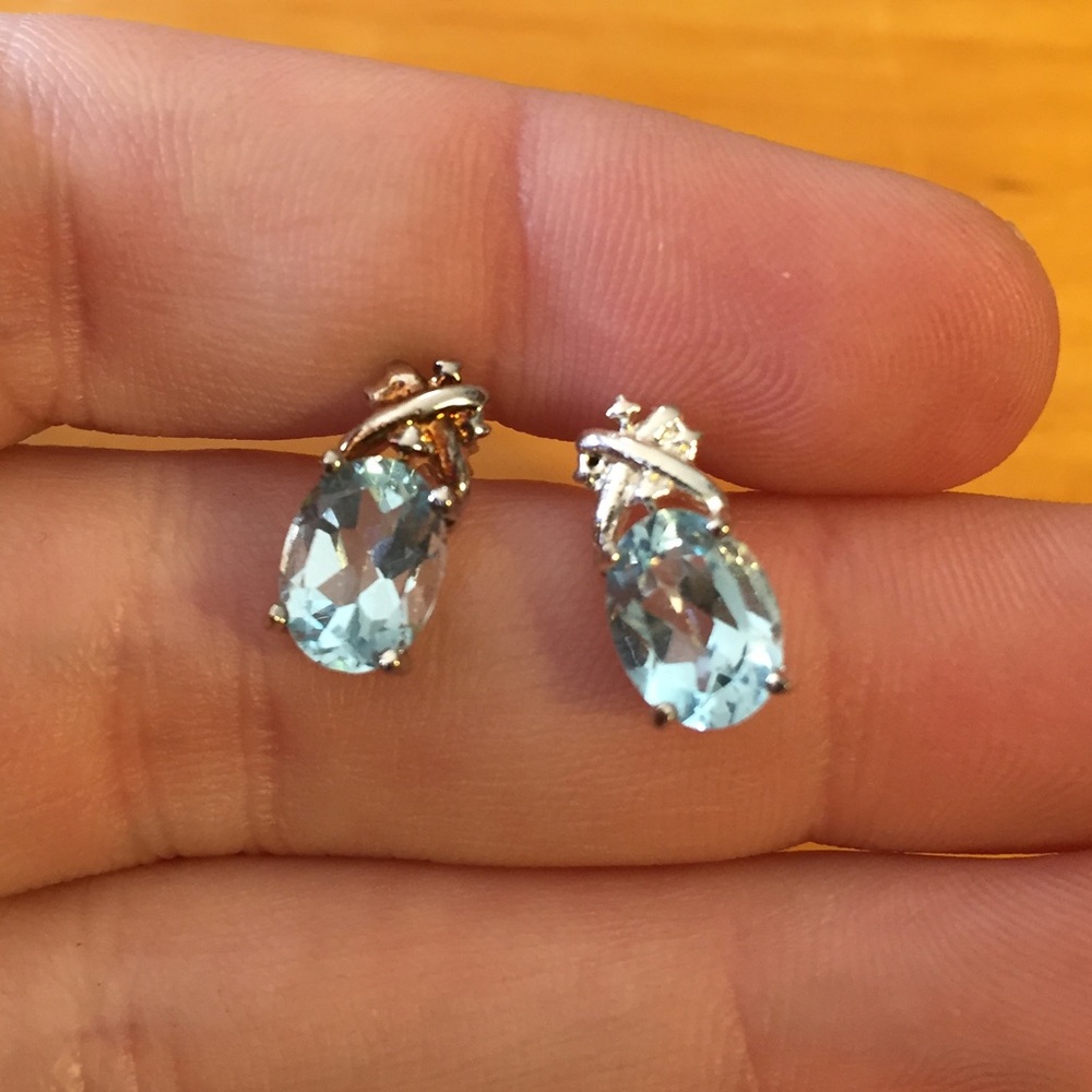 Dainty light blue earrings